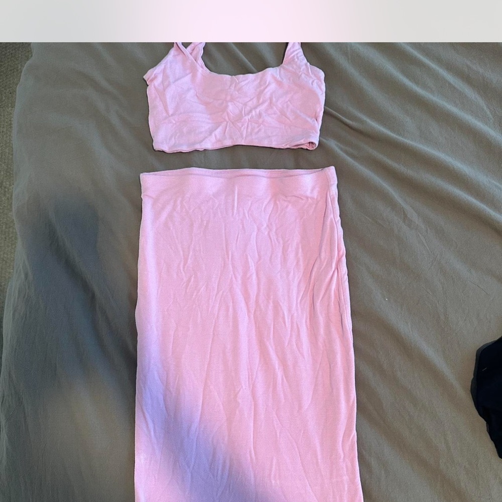 Naked Wardrobe Pink Skirt Set